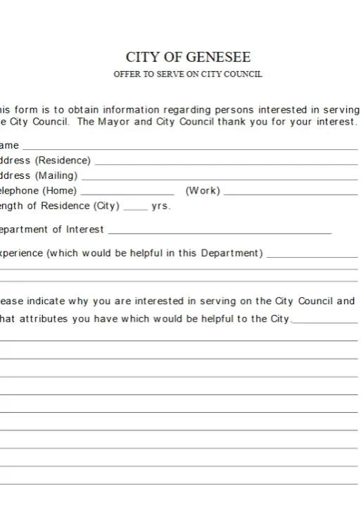 City Council Application